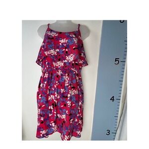 Elle Barbiecore Pink Floral Mini Dress Large